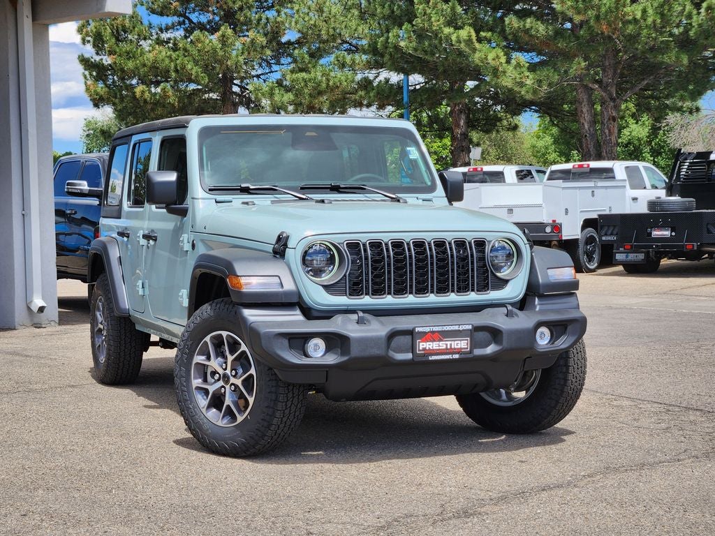 2026 Jeep Wrangler WRANGLER 4-DOOR SPORT S in Earl Clearcoat — front three-quarter view