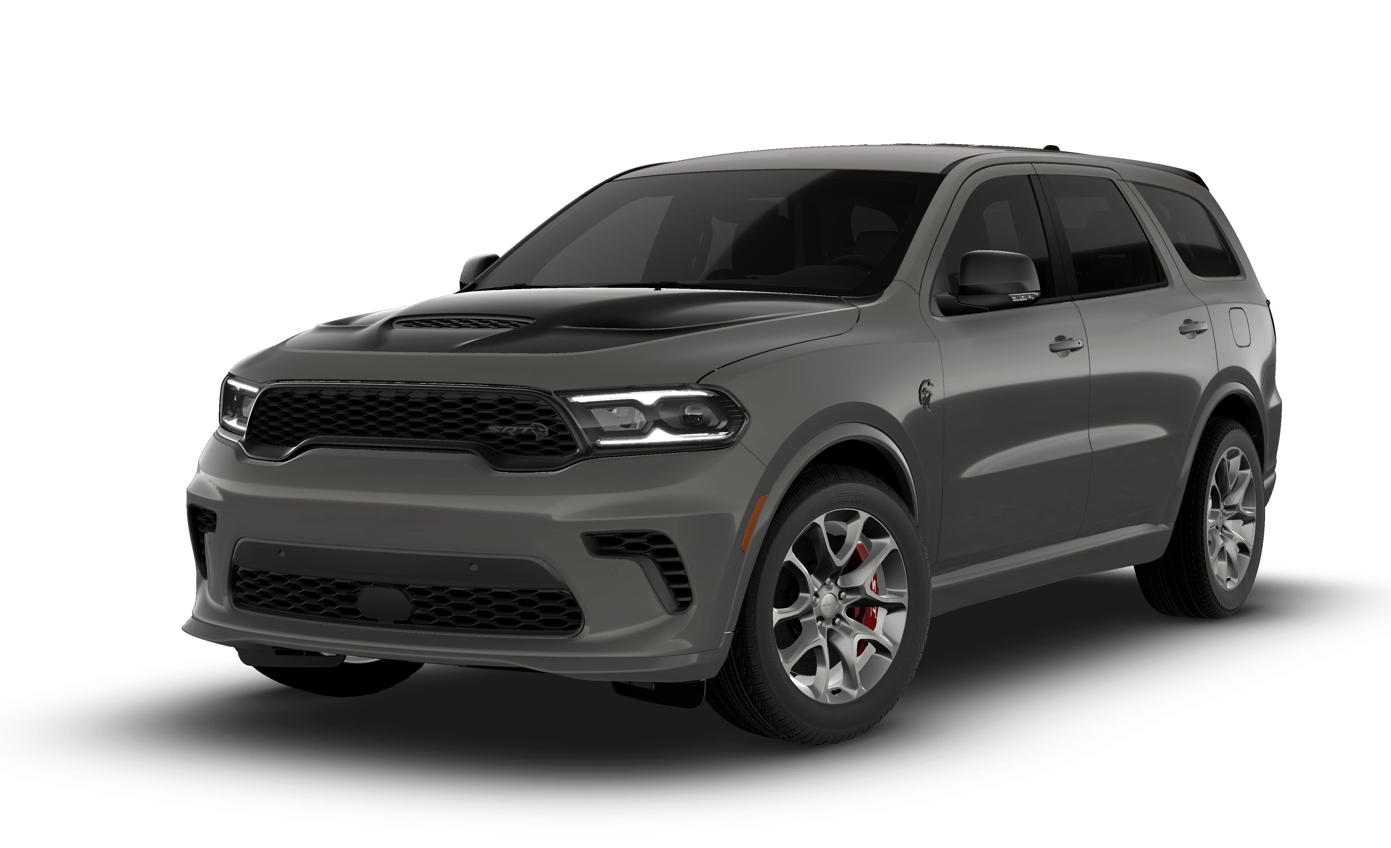 2026 Dodge Durango DURANGO SRT HELLCAT JAILBREAK AWD in Destroyer Gray Clear-Coat Exterior Paint — front three-quarter view