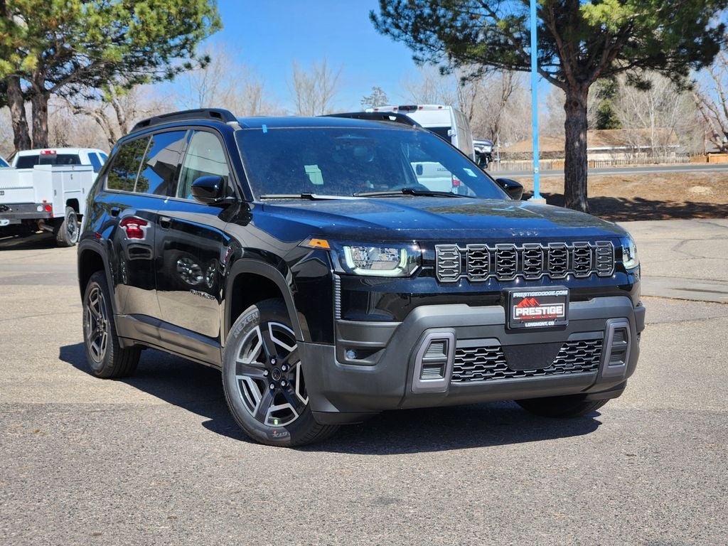 2026 Jeep Cherokee CHEROKEE LAREDO 4X4 in Diamond Black Crystal Pearl-Coat Exterior Paint — front three-quarter view