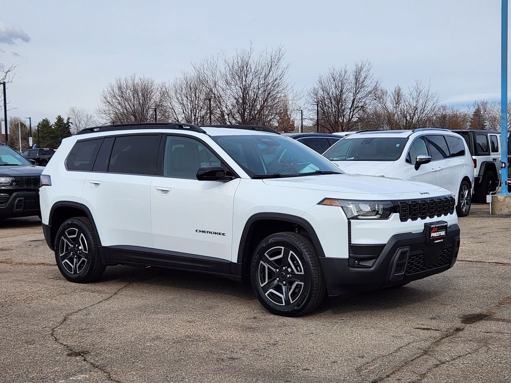 2026 Jeep Cherokee CHEROKEE LAREDO 4X4 in Bright White Clear-Coat Exterior Paint — front three-quarter view
