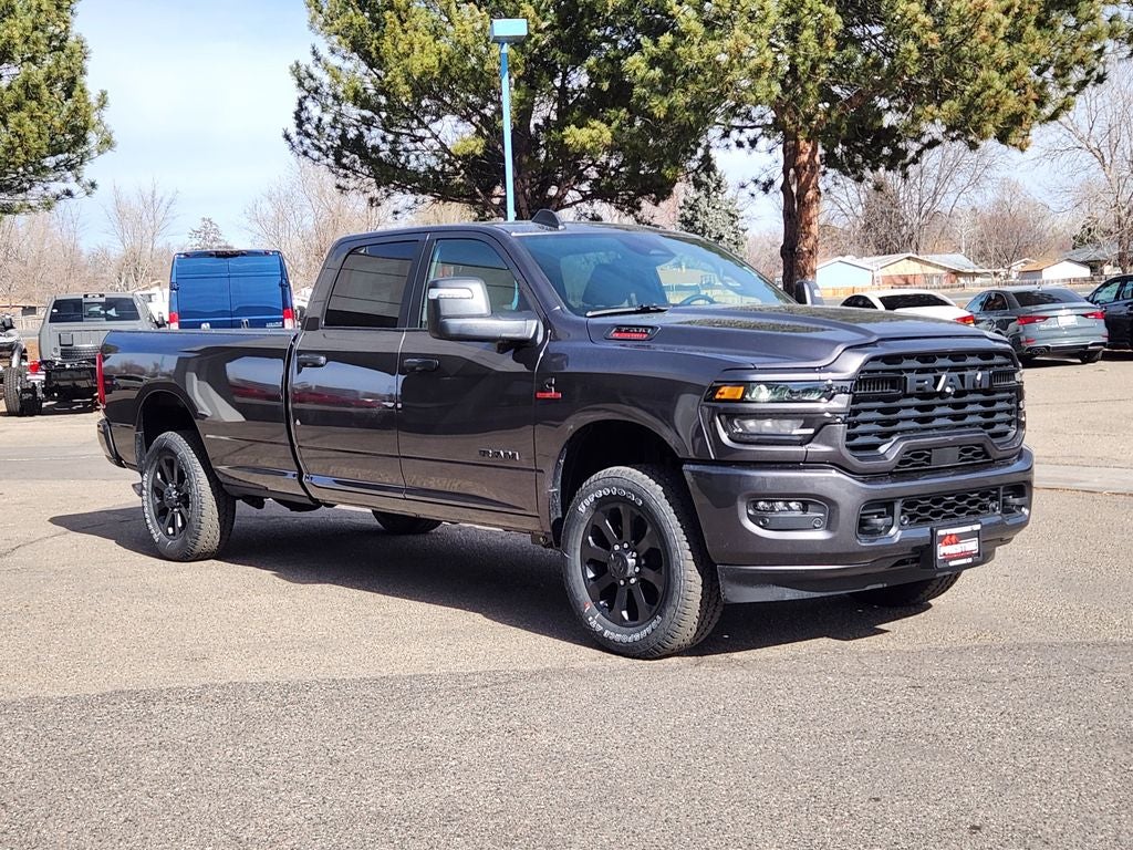 2026 RAM 3500 RAM 3500 BIG HORN CREW CAB 4X4 8' BOX in Granite Crystal Metallic Clear-Coat Exterior Paint — front three-quarter view