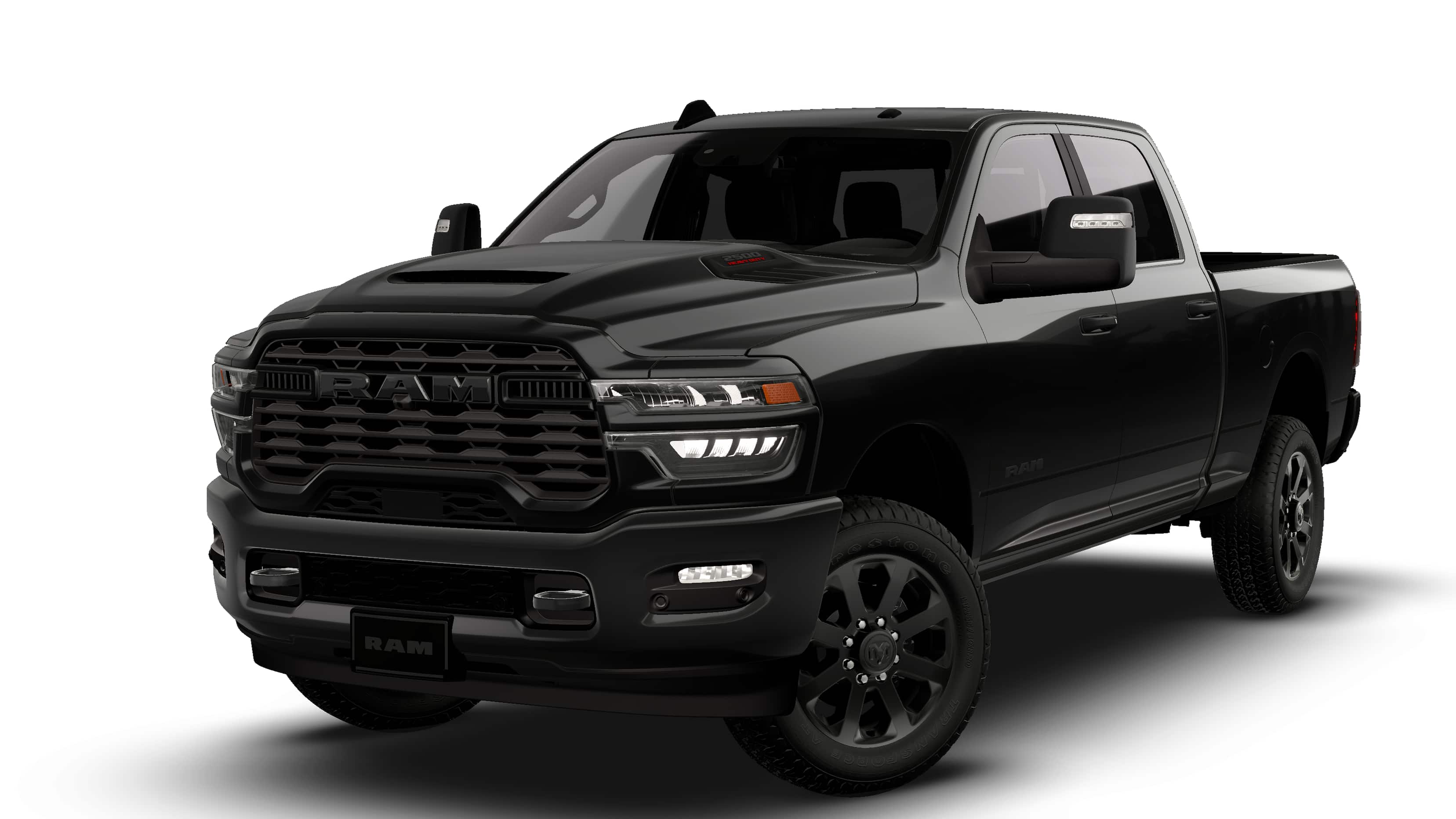 2026 RAM 2500 RAM 2500 BIG HORN CREW CAB 4X4 6'4' BOX in Diamond Black Crystal Pearl-Coat Exterior Paint — front three-quarter view