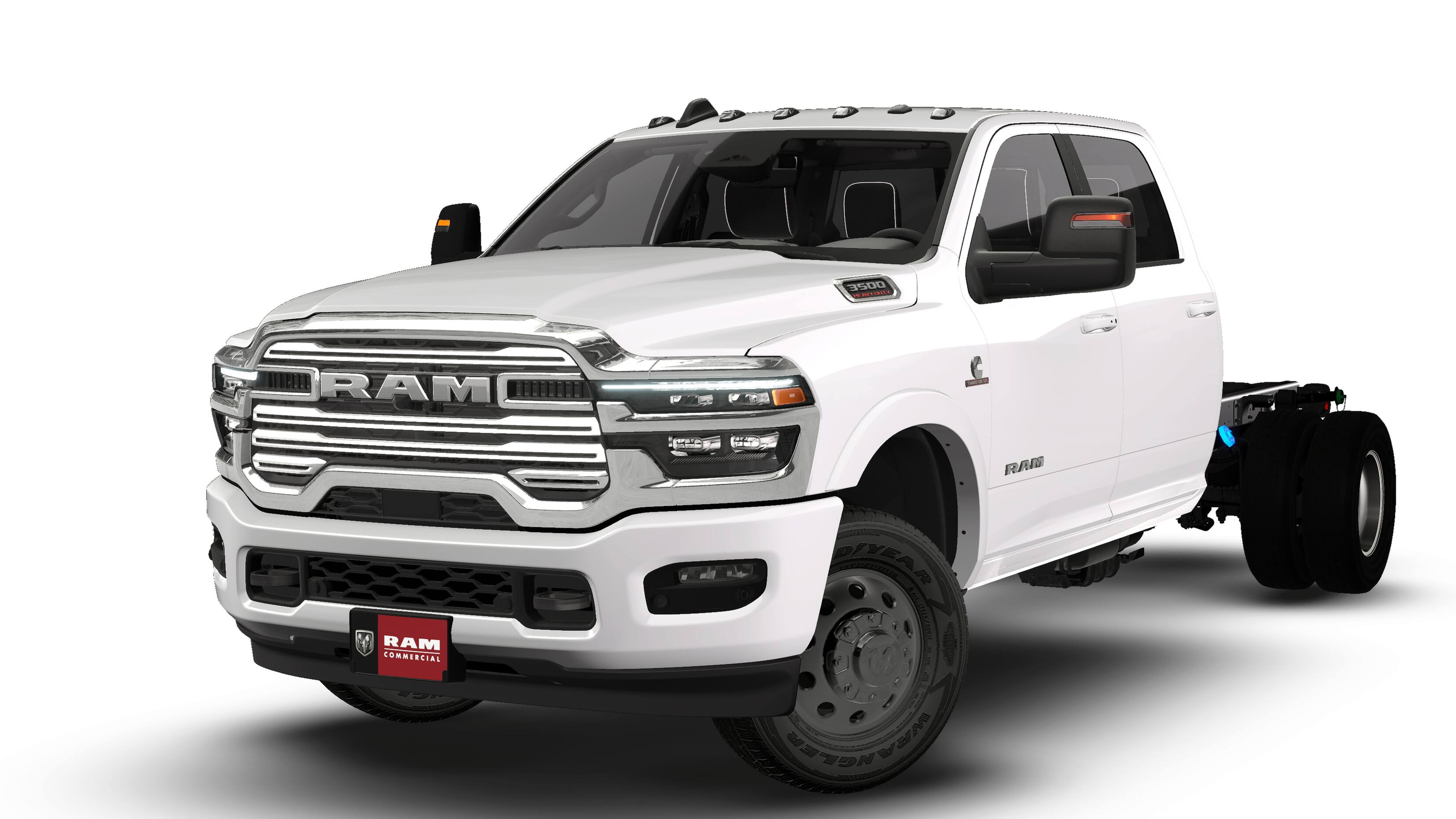 2026 RAM 3500 Chassis Cab RAM 3500 BIG HORN CREW CAB CHASSIS 4X4 60' CA in Bright White Clear-Coat Exterior Paint — front three-quarter view
