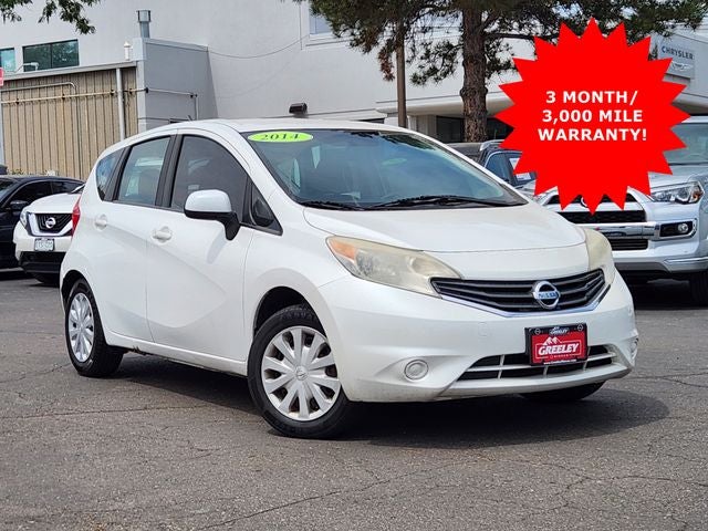 2014 Nissan Versa Note SV in Aspen White Pearl — front three-quarter view