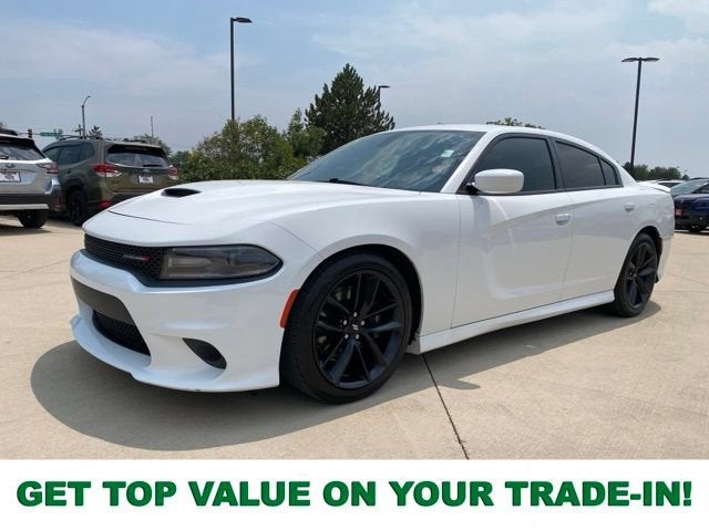 2021 Dodge Charger GT in White Knuckle Clearcoat — front three-quarter view